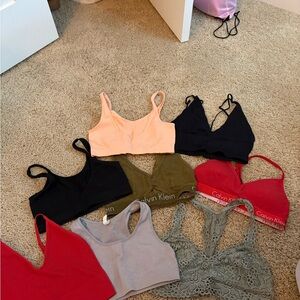 Calvin Klein Sports Bras - Black, Red, Olive, Gray, Lace